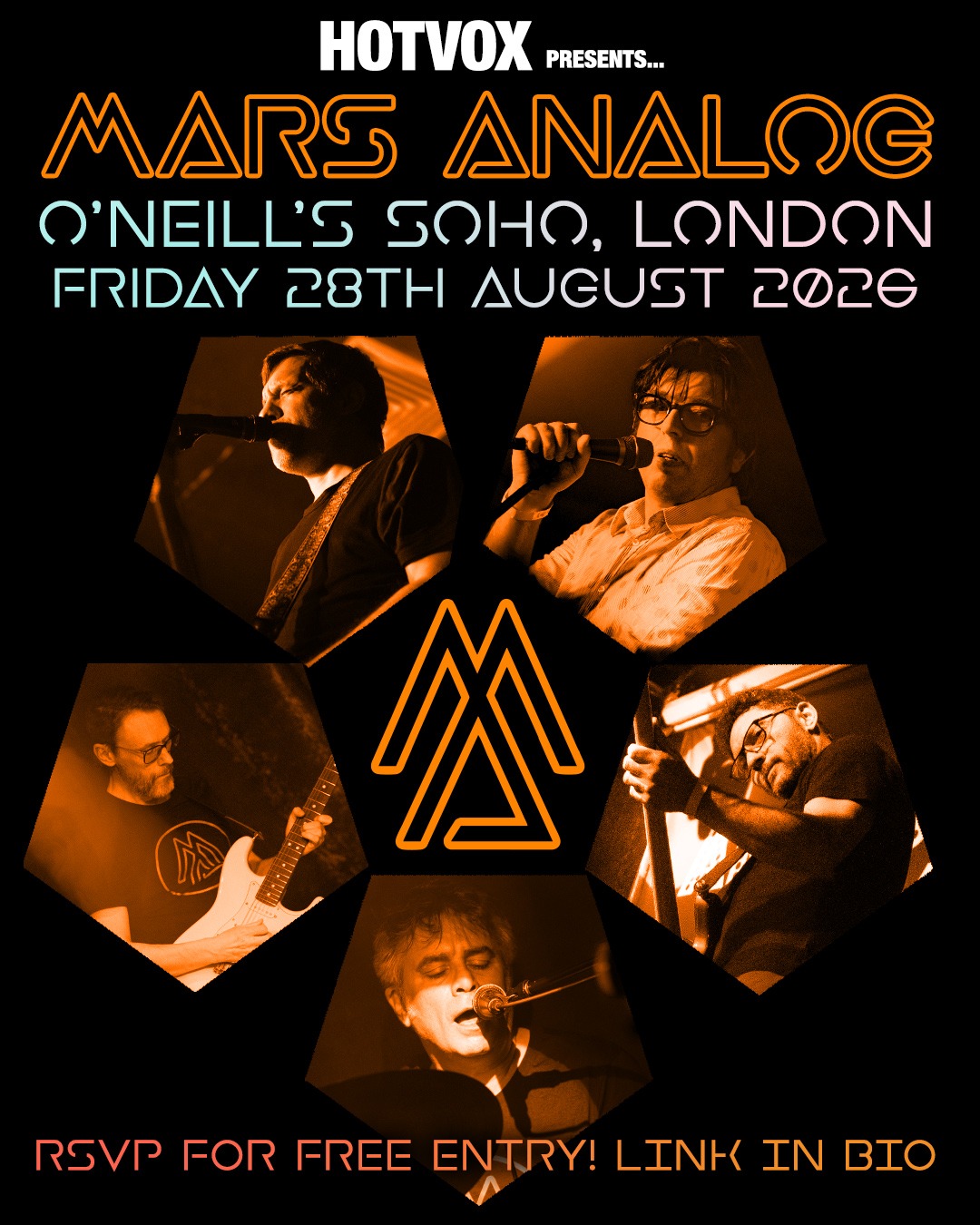 Mars Analog O'Neill's Soho 28 August 2026